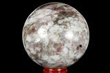 Polished Rubellite (Tourmaline) & Quartz Sphere - Madagascar #182223-1